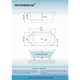 WOODBRIDGE 59 in. L x 29.5 in. W Acrylic Flat Bottom Soaking Bathtub in White with Polished Chrome Drain and Tub Filler