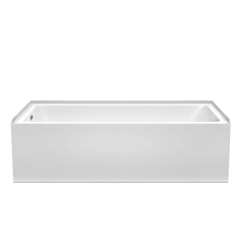 Wyndham Collection Grayley 60" x 32" Alcove Soaking Bathtub with Left Drain and Chrome Trim