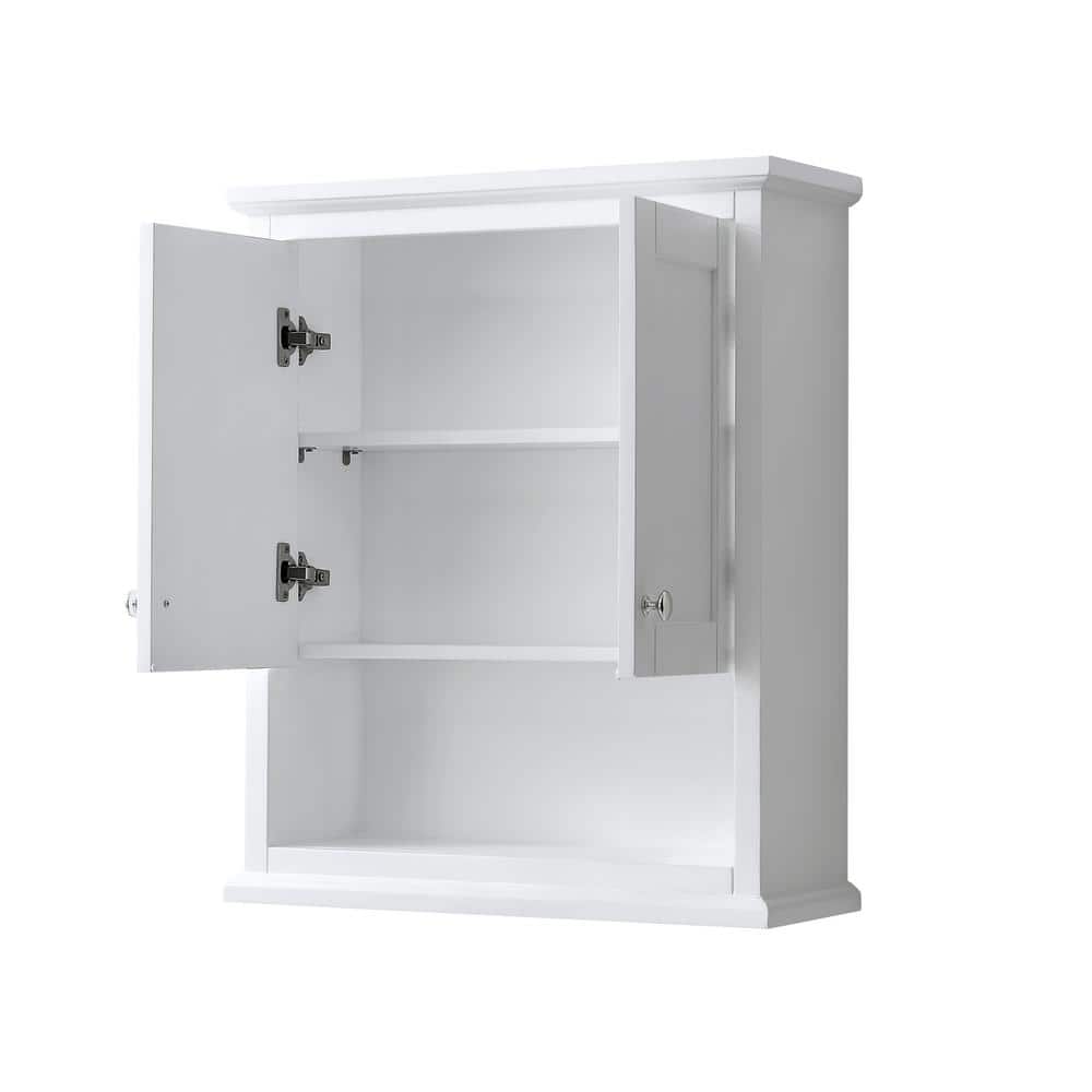 Wyndham Collection Avery 25 in. W Bathroom Wall Cabinet in White