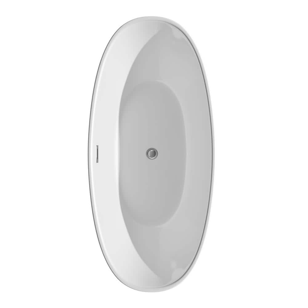 Wyndham Collection Dorrit 66" Freestanding Soaking Bathtub with Chrome Trim