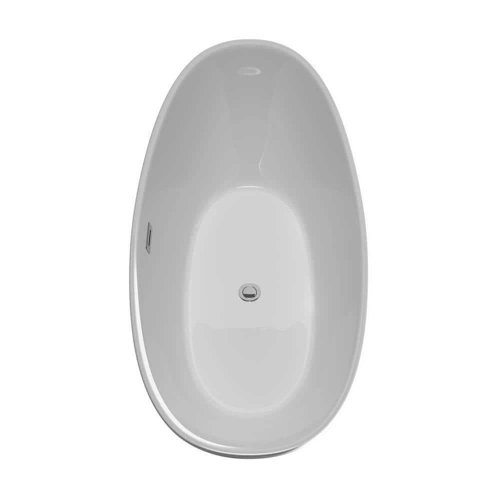 Wyndham Collection Dorrit 66" Freestanding Soaking Bathtub with Chrome Trim