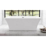 Wyndham Collection Tiffany 59 in. Acrylic Freestanding Soaking Tub in White