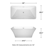 Wyndham Collection Tiffany 59 in. Acrylic Freestanding Soaking Tub in White