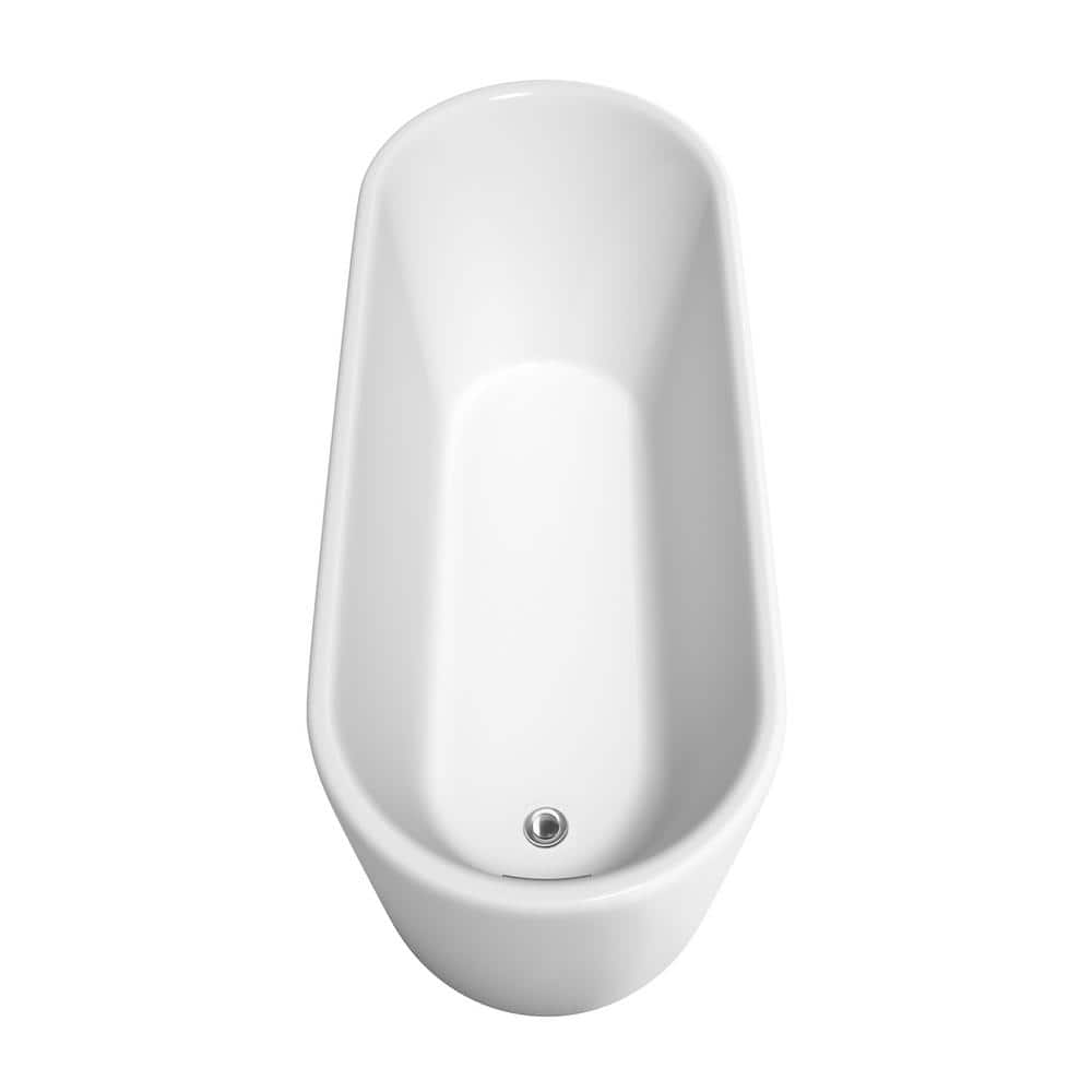 Wyndham Collection Ursula 67 in. Acrylic Freestanding Soaking Tub with Chrome Trim