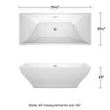 Wyndham Collection Maryam 70.75 in. Acrylic Freestanding Soaking Tub in White with Chrome Trim