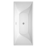 Wyndham Collection Maryam 70.75 in. Acrylic Freestanding Soaking Tub in White with Chrome Trim