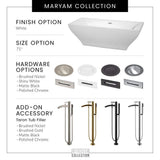 Wyndham Collection Maryam 70.75 in. Acrylic Freestanding Soaking Tub in White with Chrome Trim