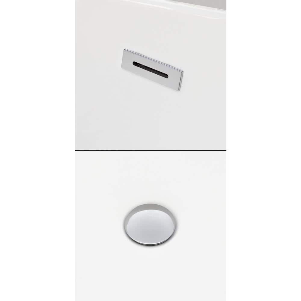 Wyndham Collection Melissa 65 in. Acrylic Freestanding Soaking Tub - White with Chrome Trim