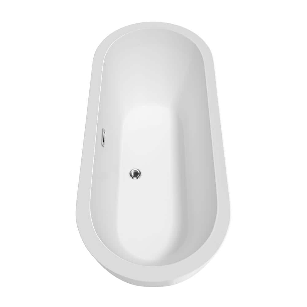 Wyndham Collection Soho 71.5 in. Acrylic Freestanding Soaking Tub in White