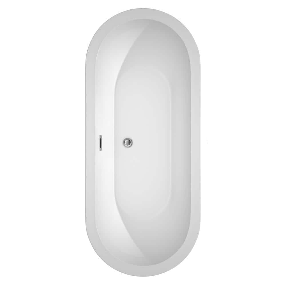 Wyndham Collection Soho 71.5 in. Acrylic Freestanding Soaking Tub in White