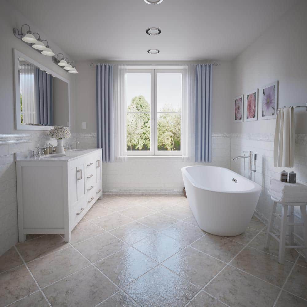 Wyndham Collection Soho 71.5 in. Acrylic Freestanding Soaking Tub in White