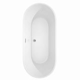 Wyndham Collection Carissa 5.9 ft. Acrylic Freestanding Bathtub with Chrome Trim