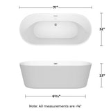 Wyndham Collection Carissa 5.9 ft. Acrylic Freestanding Bathtub with Chrome Trim