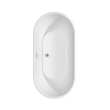 Wyndham Collection Brooklyn 60 in. Acrylic Freestanding Bathtub with Chrome Trim
