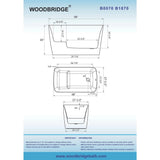 WOODBRIDGE Cube 48 in. x 27.5 in. Acrylic Flat Bottom Soaking Bathtub with Reversible Drain in White with Polished Chrome