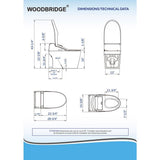 WOODBRIDGE Venezia Intelligent Elongated Smart Bidet Toilet with Auto Features