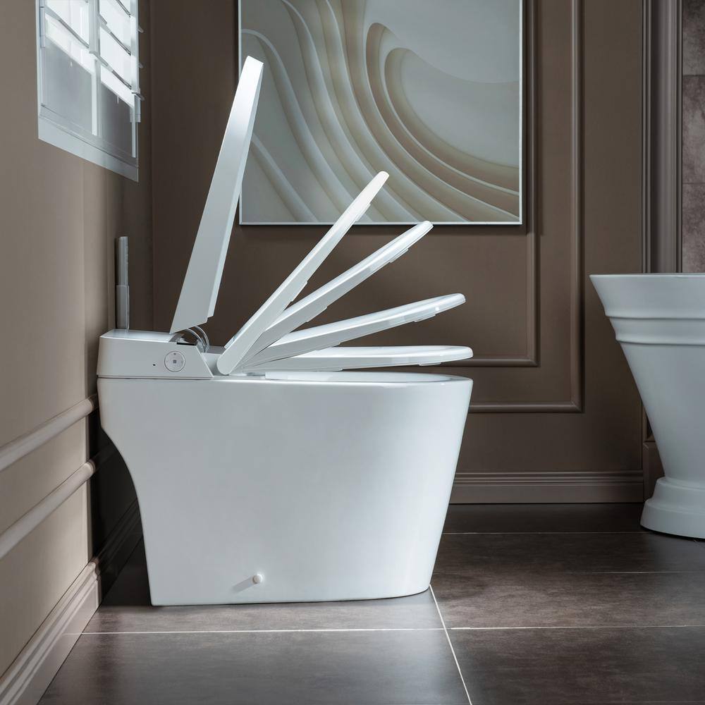WOODBRIDGE Nutley Dual Flush Smart Bidet Toilet 1.28 GPF in White with Auto Features