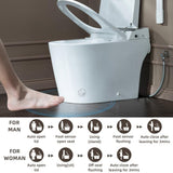 WOODBRIDGE Nutley Dual Flush Smart Bidet Toilet 1.28 GPF in White with Auto Features