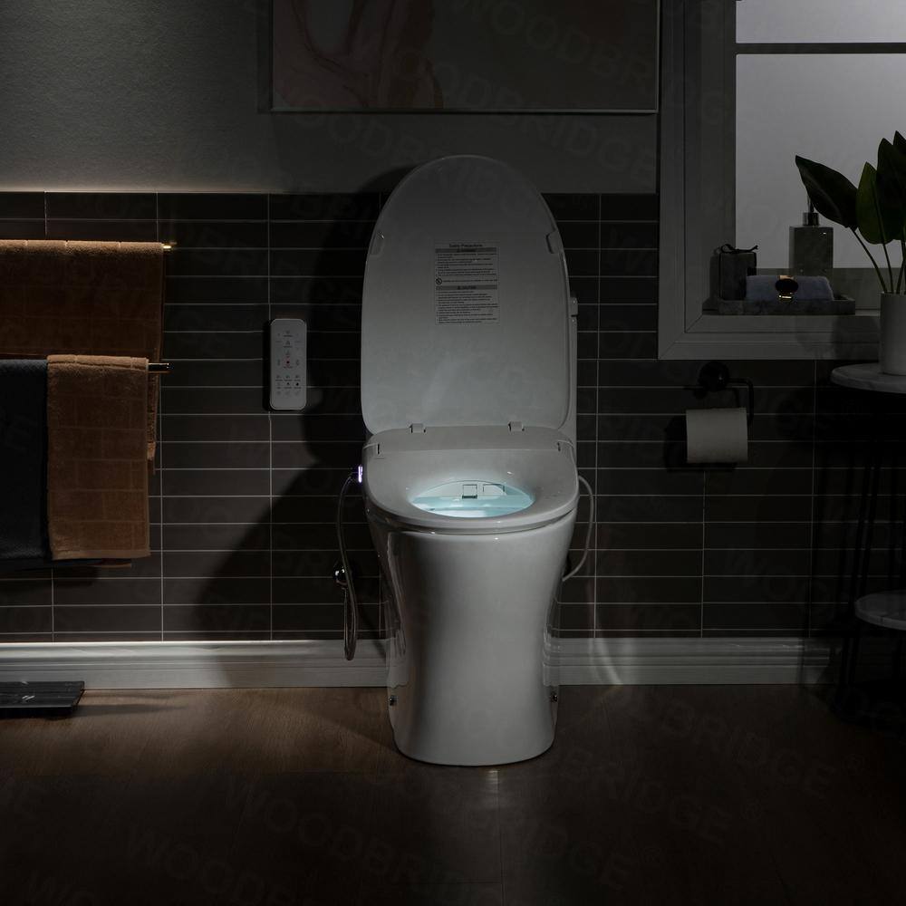 WOODBRIDGE Journey 1-Piece Dual Flush Elongated Smart Bidet Toilet in White