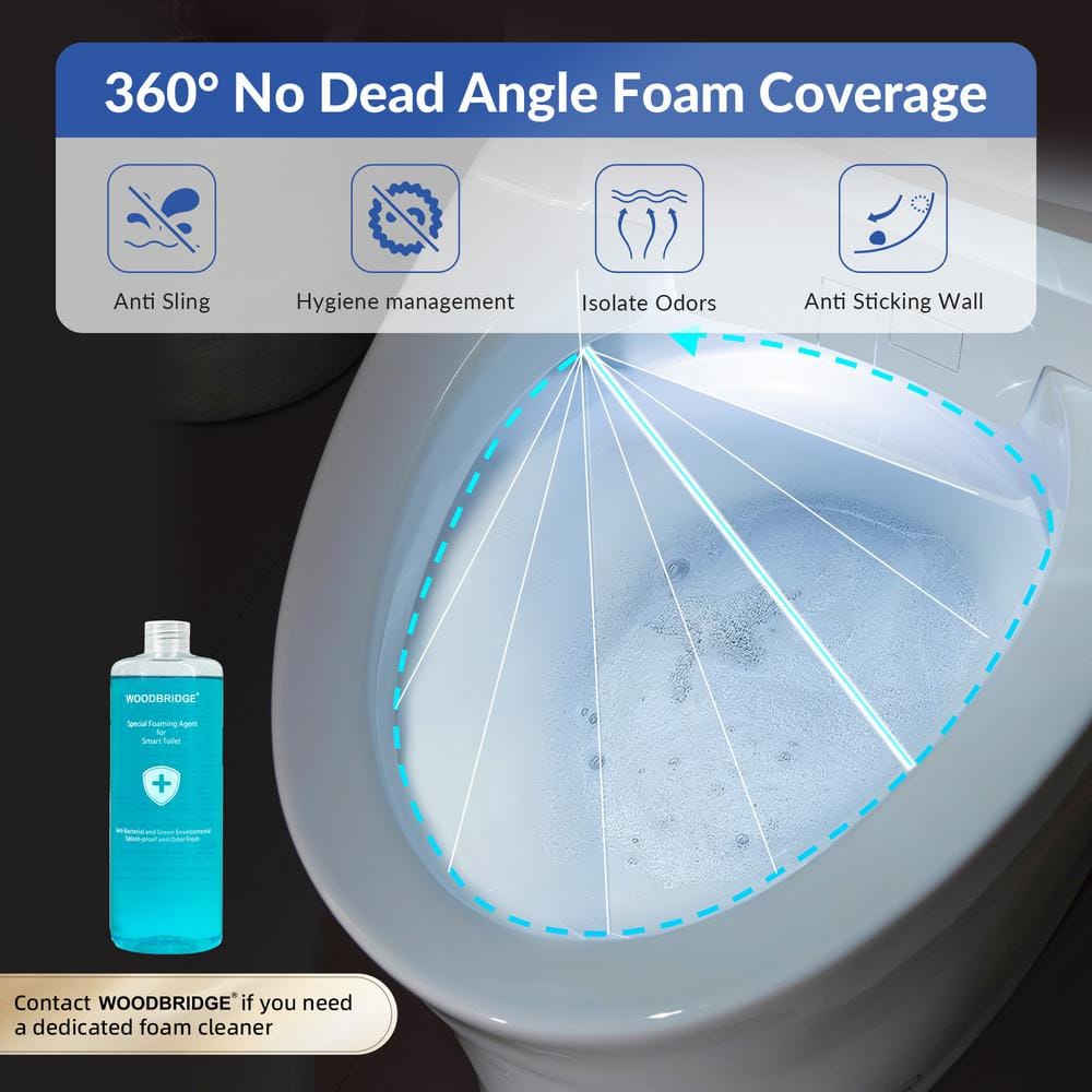 WOODBRIDGE Elongated ADA Smart Bidet Toilet 1.1/1.6 GPF, White, Auto Features
