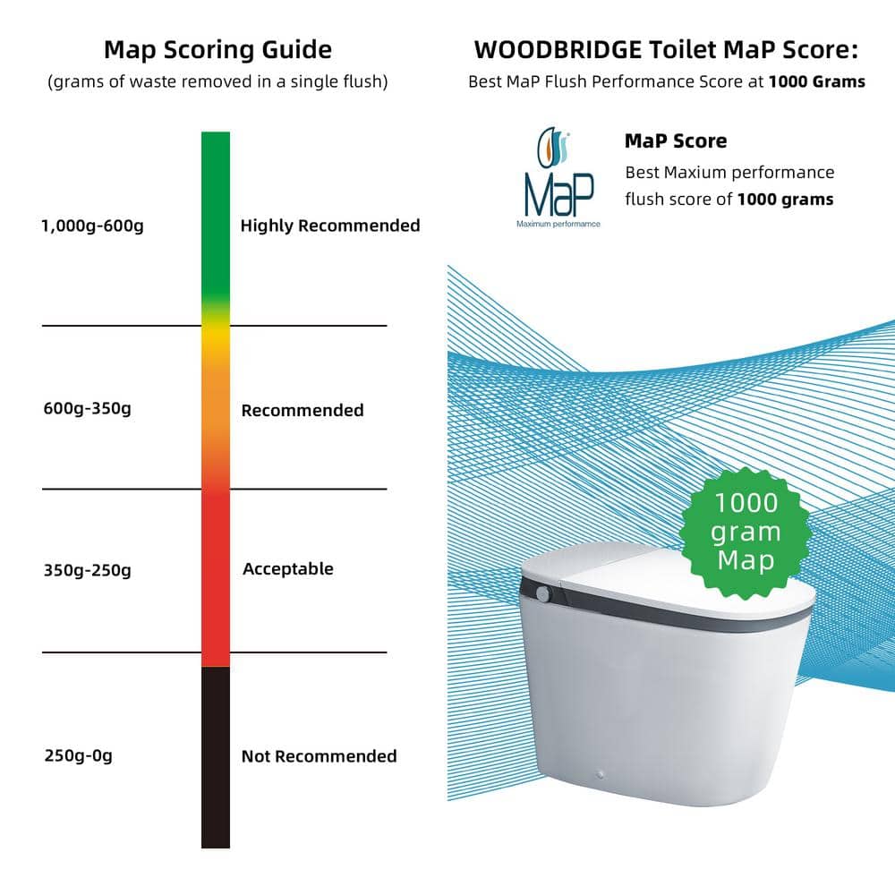 WOODBRIDGE Smart Voice Control Bidet Toilet with Auto Flush and Cleaning Foam