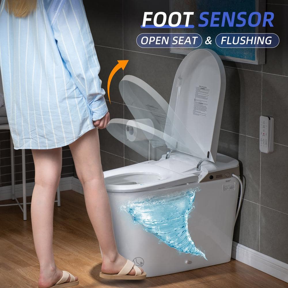WOODBRIDGE Elongated Smart Bidet Toilet with Auto Features in White