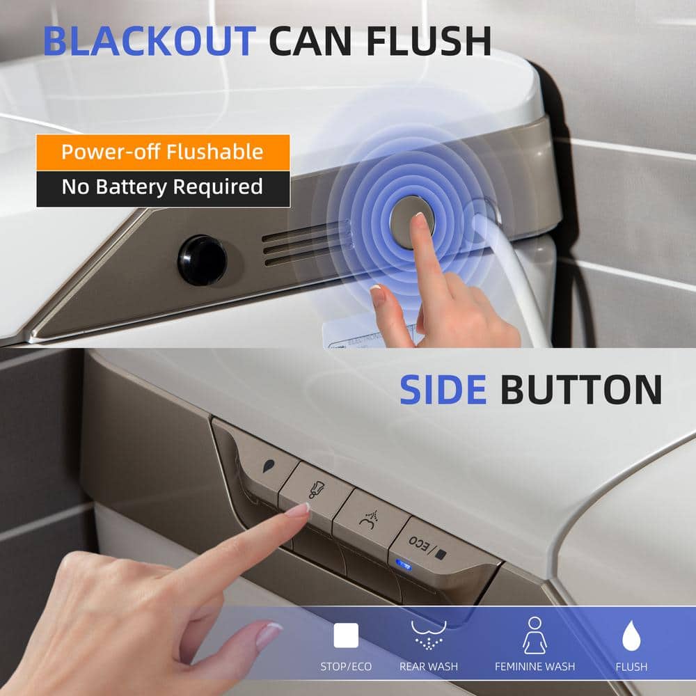 WOODBRIDGE Elongated Smart Bidet Toilet with Auto Features in White