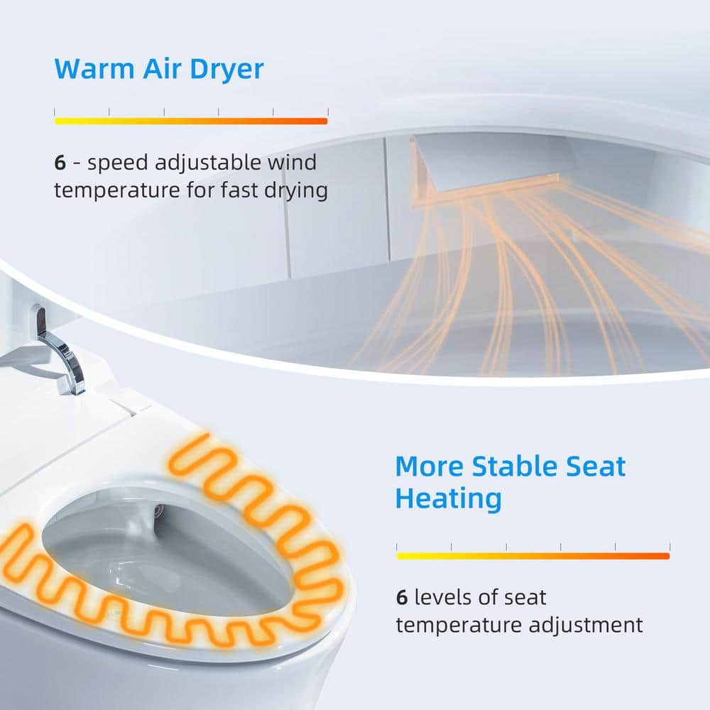 WOODBRIDGE Elongated Tankless Smart Bidet Toilet with Auto Flush and Heated Seat