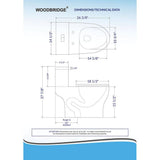 WOODBRIDGE Journey Dual Flush One-Piece Elongated Smart Bidet Toilet - White