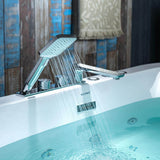 WOODBRIDGE 67 in. Acrylic Flatbottom Whirlpool & Air Bathtub with Inline Heater, Tub Filler, Drain and Overflow – White
