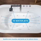 WOODBRIDGE 67 in. Acrylic Flatbottom Whirlpool & Air Bathtub with Inline Heater, Tub Filler, Drain and Overflow – White