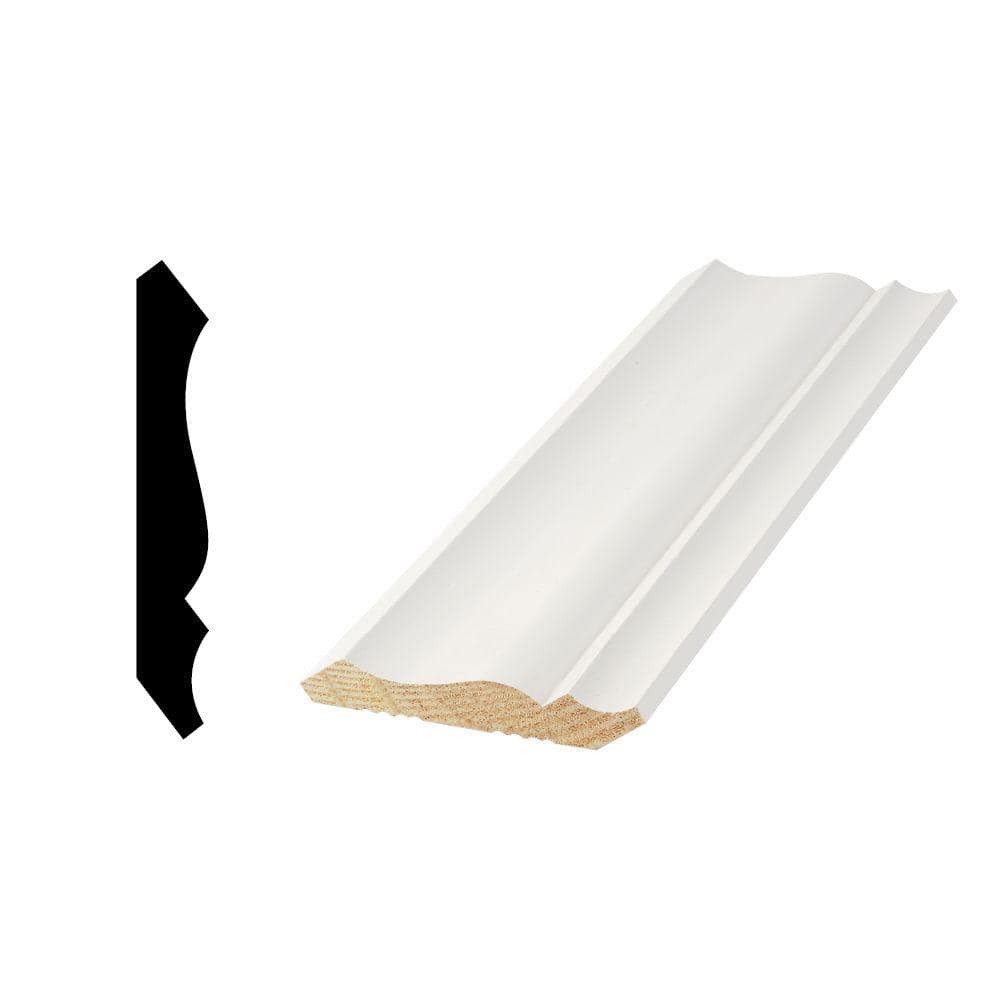 Woodgrain Millwork WM 49 9/16 in. x 3-5/8 in. x 96 in. Primed Finger-Jointed Crown Moulding