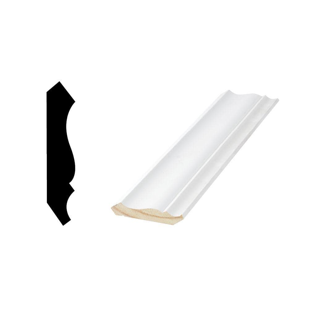 Woodgrain Millwork WM 52 9/16 in. x 2-3/4 in. x 96 in. Primed Finger-Jointed Crown Moulding