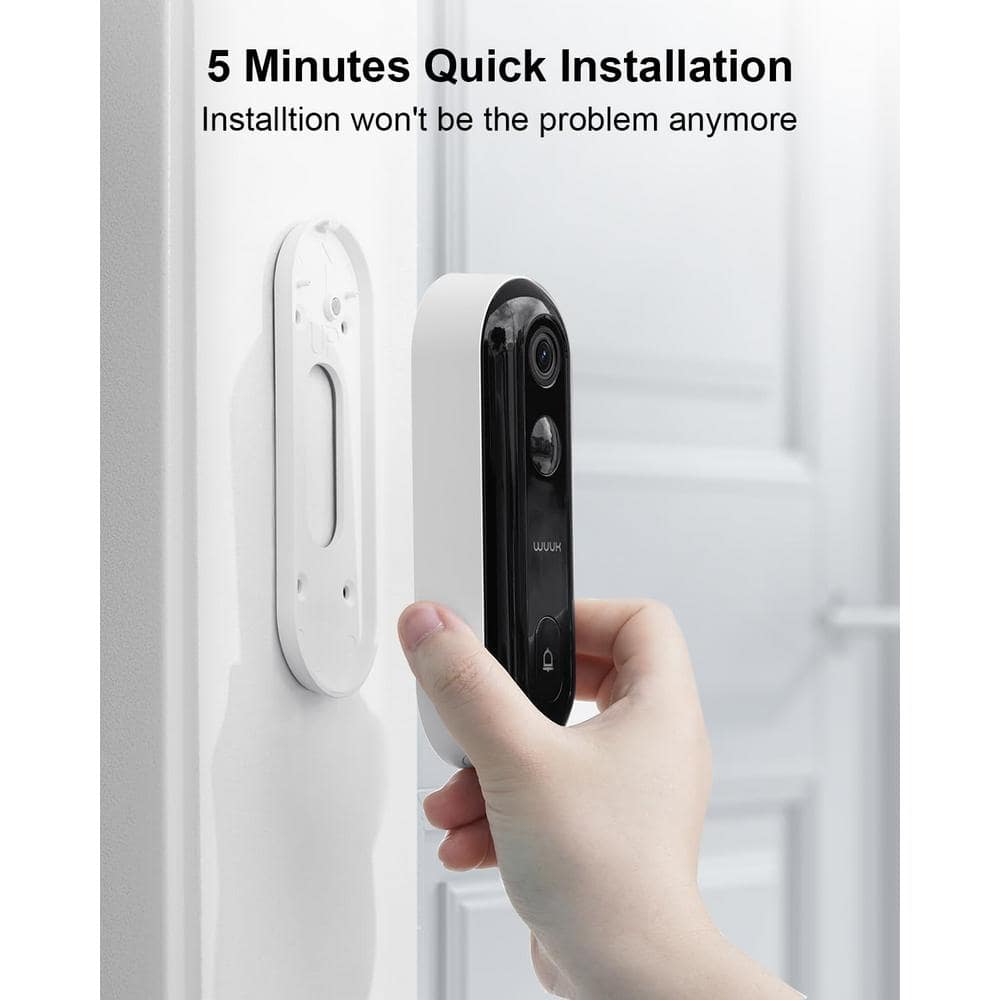 WUUK 2K Wireless Smart Doorbell Camera with Night Vision and Motion Detection