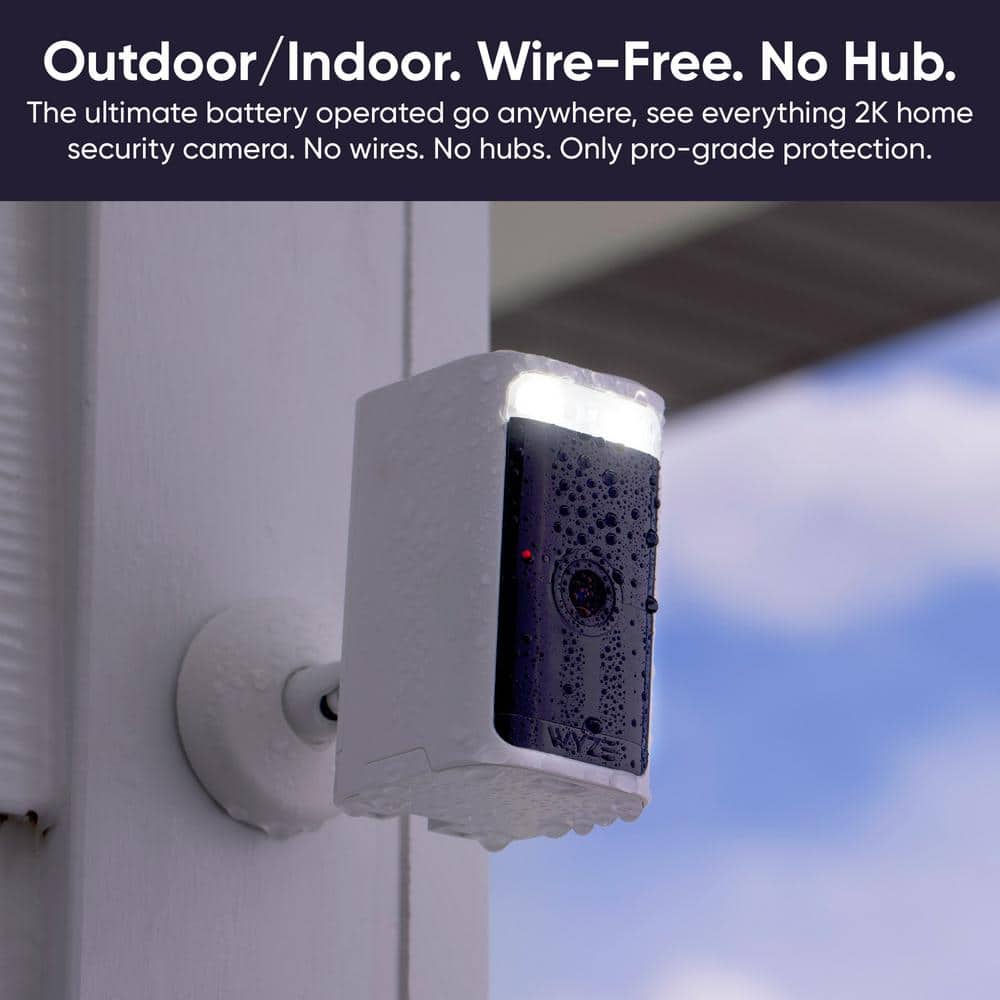 Wyze Battery Cam Pro 2-Pack, Wireless Indoor/Outdoor Home Security Camera, 2k HD Color Night Vision and Built-In Spotlight