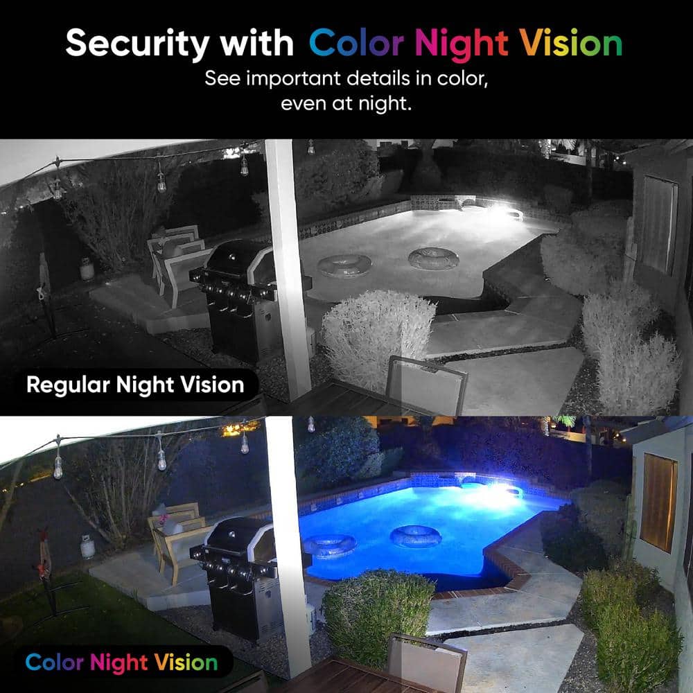 Wyze Cam v4 Wi-Fi 2.5K QHD Indoor/Outdoor Plug-In Smart Home Security Camera, Color Night Vision, 2-Way Audio (White)