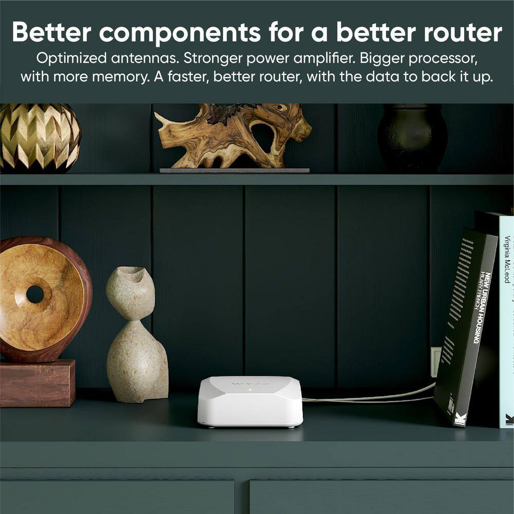Wyze AX3000 Dual-Band Wi-Fi 6 Mesh Router, 1500 sq. ft. Coverage, Replaces Router+Extender, w/Wired Backhaul, 2x 1Gb ports