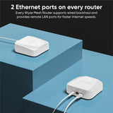 Wyze AX3000 Dual-Band Wi-Fi 6 Mesh Router, 1500 sq. ft. Coverage, Replaces Router+Extender, w/Wired Backhaul, 2x 1Gb ports