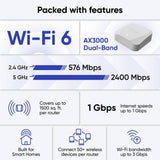 Wyze AX3000 Dual-Band Wi-Fi 6 Mesh, Covers 3000 Sq. ft, Replaces Router +Extender, Wired Backhaul, 2x 1 Gbps ports (2-pack)