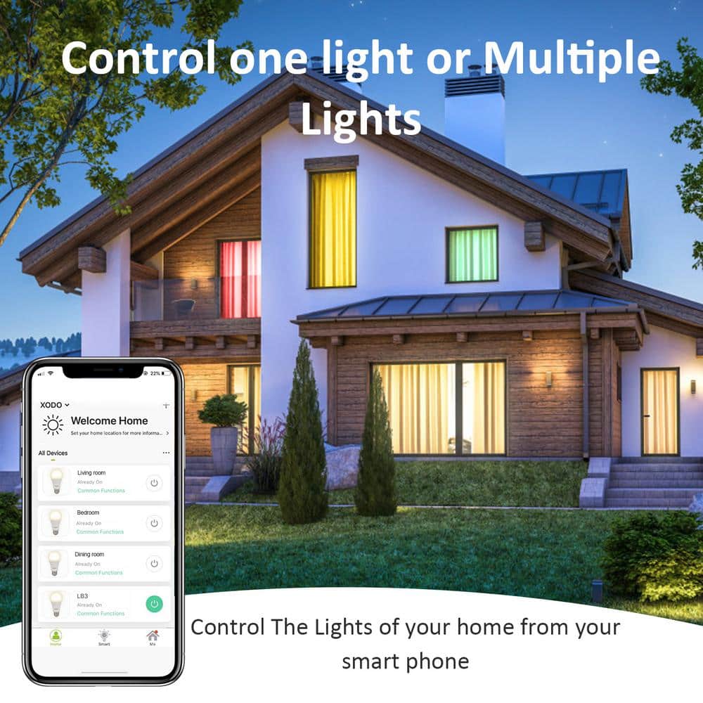 Xodo Smart Home Security Surveillance Kit with 1080p Camera, 60-Watts Smart Bulb,Smart Home Plug, App Controlled,Easy install