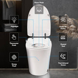 Xspracer Moray Elongated Smart Bidet Toilet with Heated Seat, Remote Control, and LED Night Light