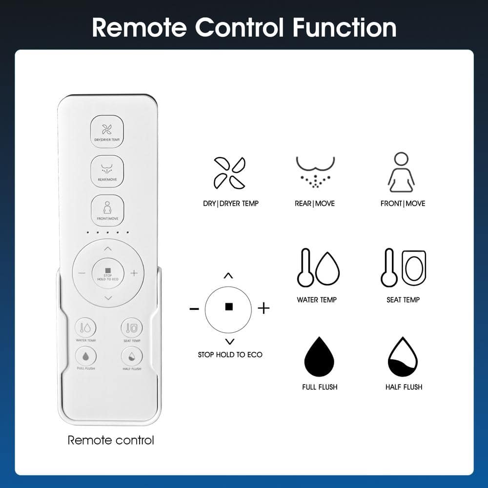 YASINU Tankless Elongated Electric Smart Toilet with Adjustable Bidet Seat, Auto 1.1/1.6 GPF