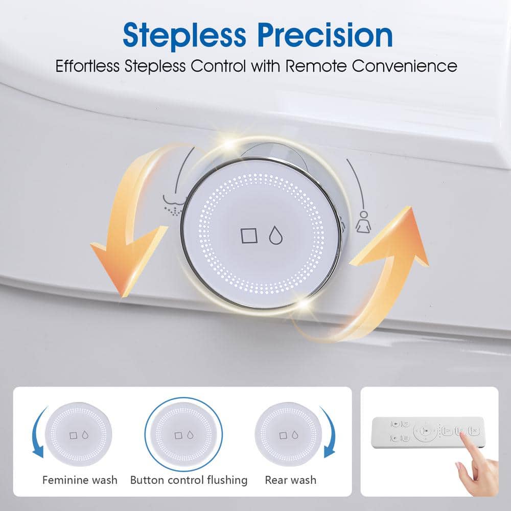 YASINU Tankless Elongated Electric Smart Toilet with Adjustable Bidet Seat, Auto 1.1/1.6 GPF