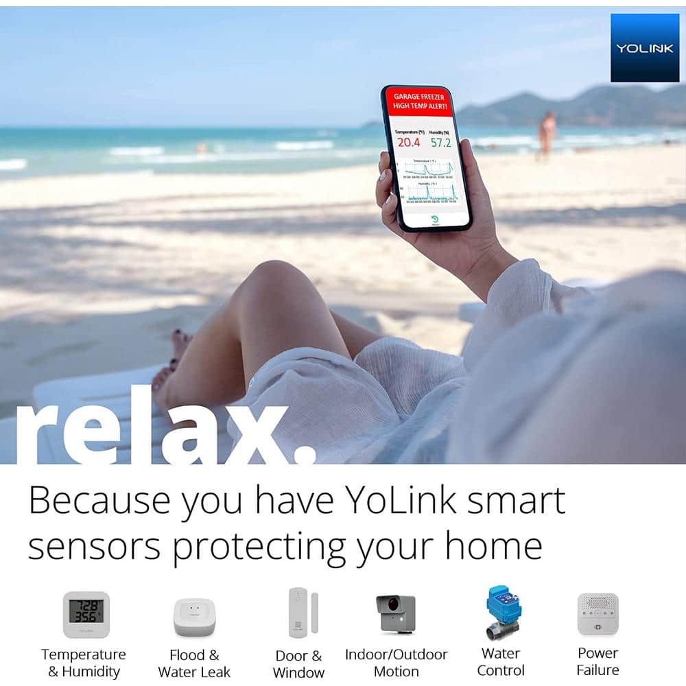 YoLink Hub Central Controller Only for Smart Home Devices, 1/4 Mile Range Smart Hub LoRa Enabled Smart Home Automation Hub