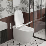 yulika Elongated 1.28 GPF Smart Bidet Toilet with Built-in Foot Sensor and Heated Seat