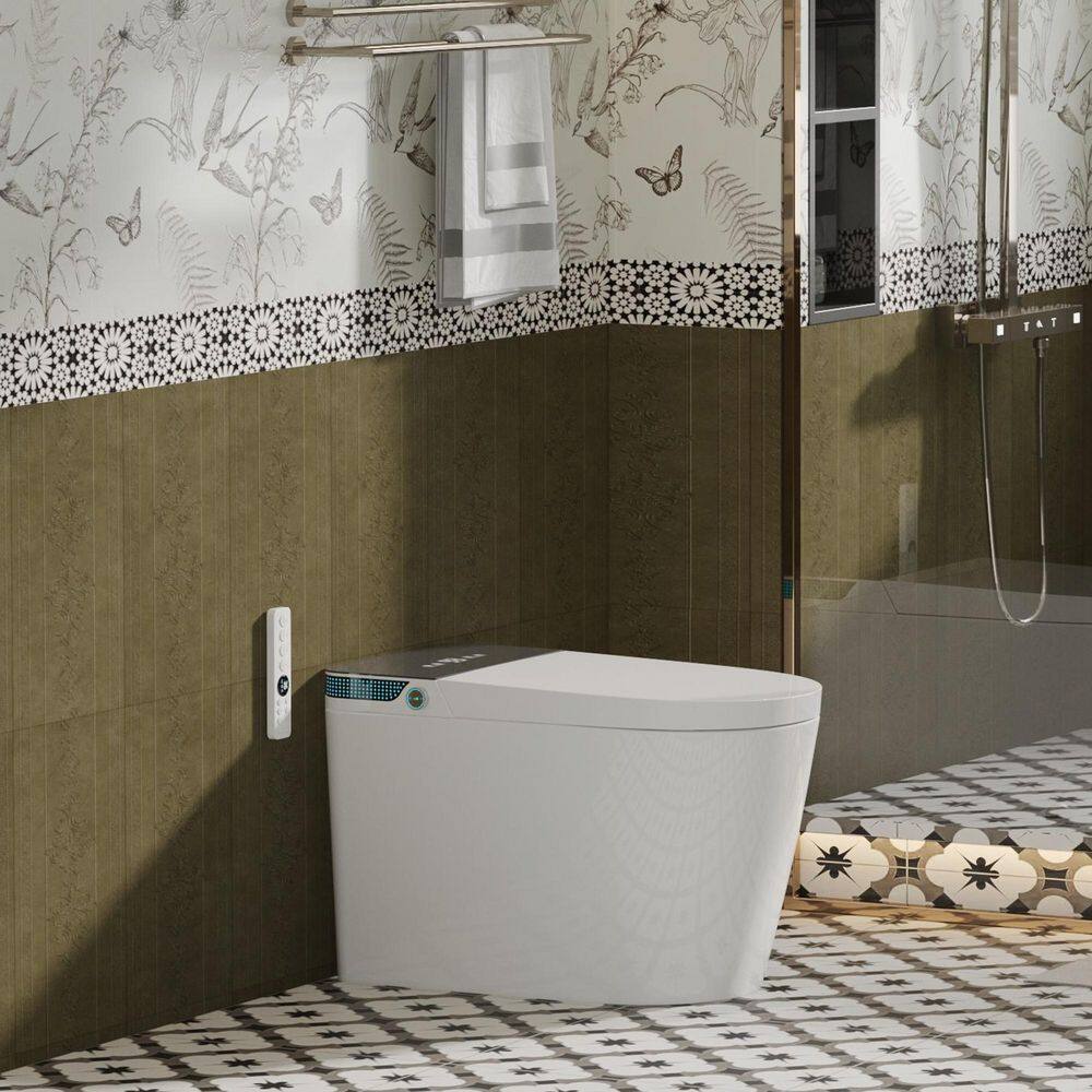 Yulika DJ-963-E Elongated Luxury Smart Toilet with Bidet Seat, Auto Functions