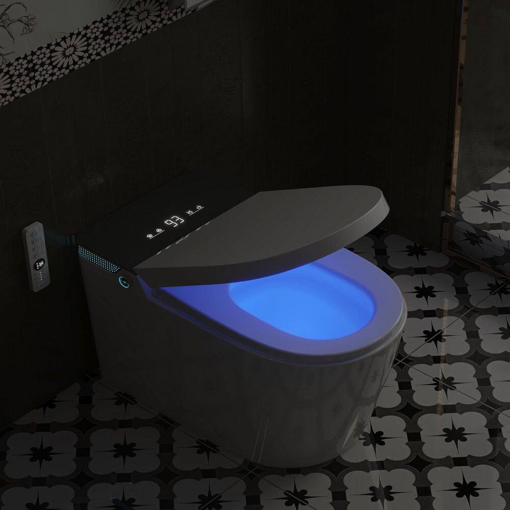 Yulika DJ-963-E Elongated Luxury Smart Toilet with Bidet Seat, Auto Functions