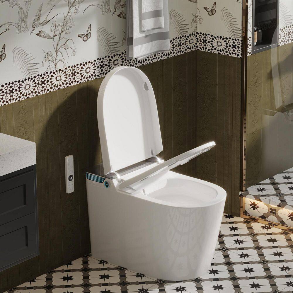 Yulika DJ-963-E Elongated Luxury Smart Toilet with Bidet Seat, Auto Functions
