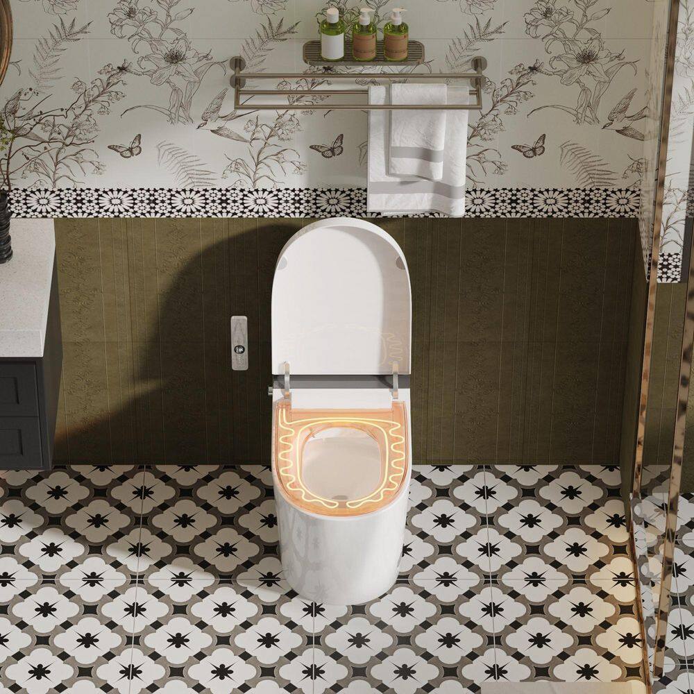 Yulika DJ-963-E Elongated Luxury Smart Toilet with Bidet Seat, Auto Functions