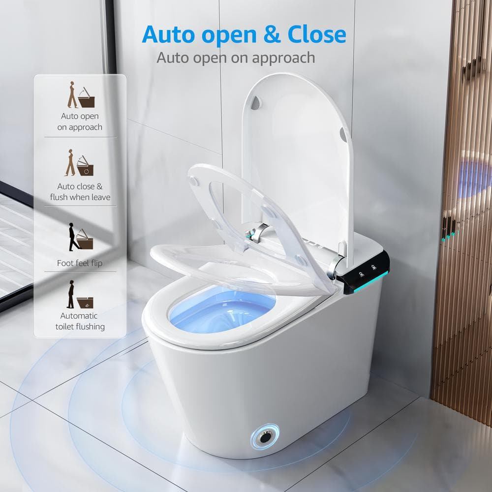 Yulika Smart Bidet Toilet with Auto Open/Close Lid, Heated Seat & LED Display